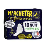 Ramdam Serviettes Hygiéniques Nuit Bio x10