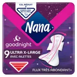 Nana Serviettes Hygiéniques Ultra Goodnight Extra Large x9