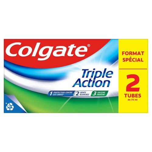Colgate Dentifrice Triple Action  2x75ml