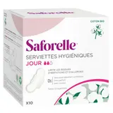 [Para] Saforelle Serviettes Hygiéniques Jour Coton Bio x10