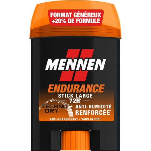 Mennen Endurance Déodorant Stick Large 72H Anti-Humidité Renforcé 60ml