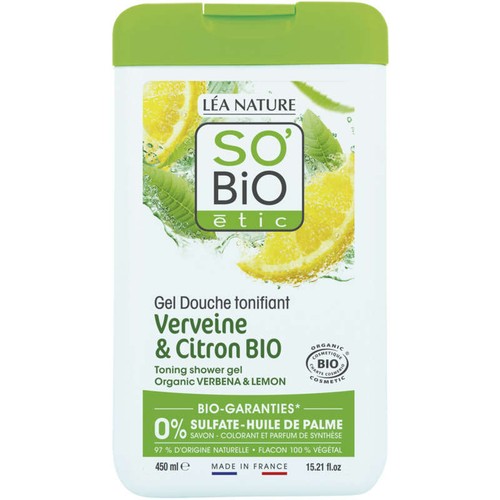 SO'BIO Gel Douche verveine & citron 450ml