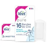 Veet Pure Bandes de Cire Froide Aisselles x16