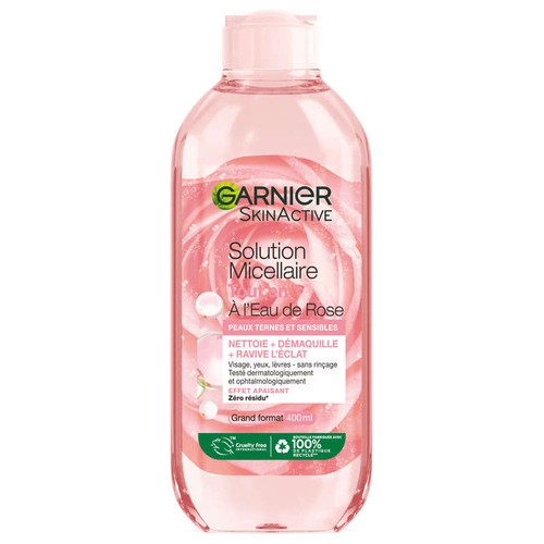 Garnier SkinActive Eau Micellaire Eau de Rose Tout en 1 Peaux Ternes et Sensibles 400ml