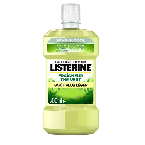 Listerine Bain de Bouche thé vert sans alcool 500ml