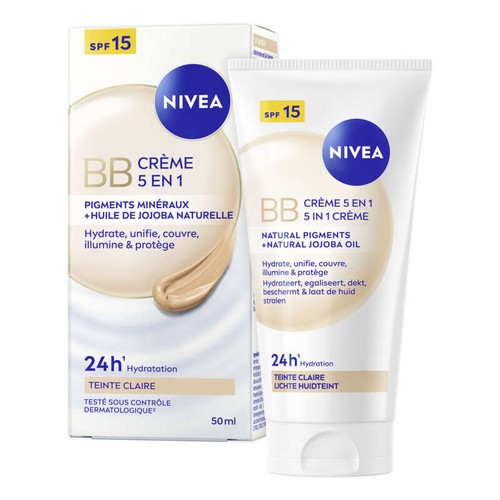 Nivea Crème De Teint 6 En 1. Clair, Enrichie En Pigments Minéraux Et En Beurre De Karité. 50ml