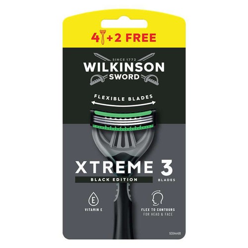 Wilkinson Xtreme 3 Black Plastique recyclé 4+2 gratuit