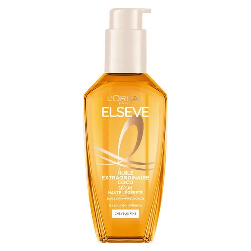 L'Oréal Paris Elseve Huile Extraordinaire Coco Soin Sublimateur Haute Légèreté Cheveux Fins & Secs 100ml