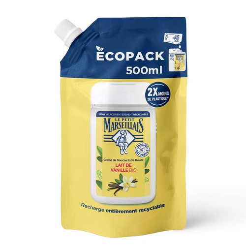 Le Petit Marseillais Recharge Bio Ecopack Lait de Vanille 500ml