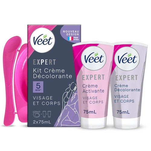 Veet Expert Crème décolorante Visage et Corps 2x75ml