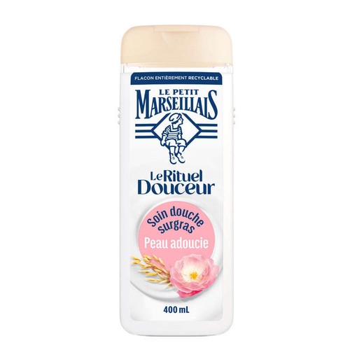 Le Petit Marseillais Soin douche surgras rituel douceur lait d'avoine et rose 400ml