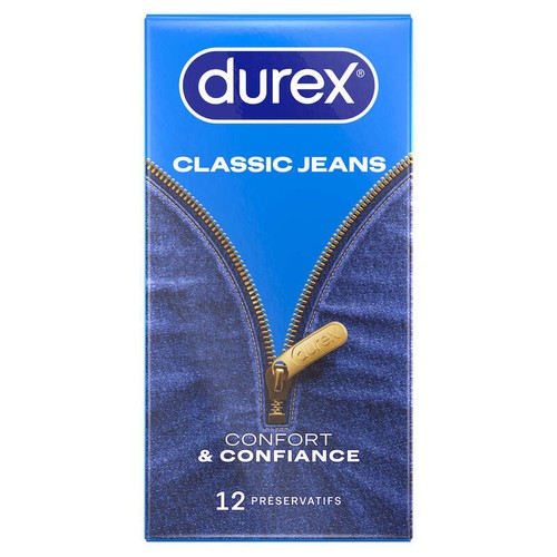 Durex Préservatifs Classic Jeans Confort et Confiance x12