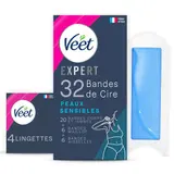 Veet Expert Coffret Bande de Cire Froide Peaux Sensibles x32