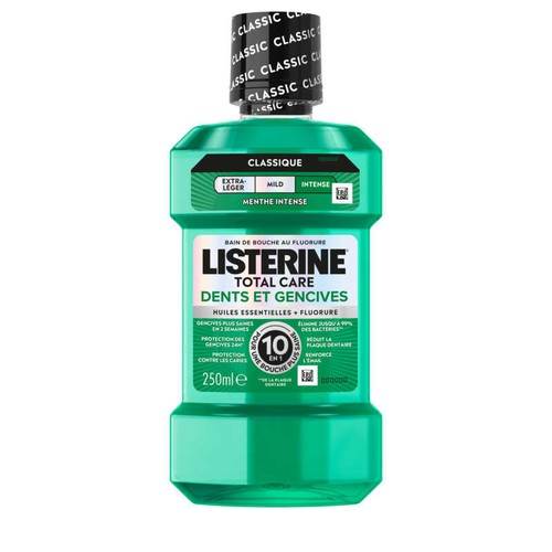 Listerine Bain de Bouche Dents et Gencives 10 en 1 Menthe Fraiche 250ml