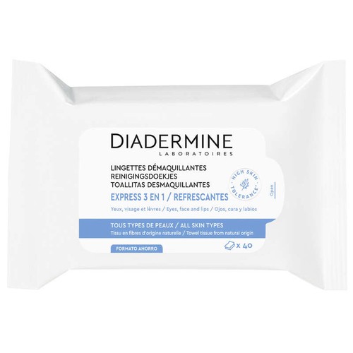 Diadermine Lingettes Démaquillantes Express 3-en-1 40 lingettes