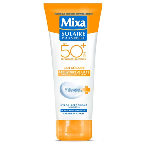 Mixa Lait Solaire Peaux Très Claires Taches De Rousseur Spf 50+ 200ml