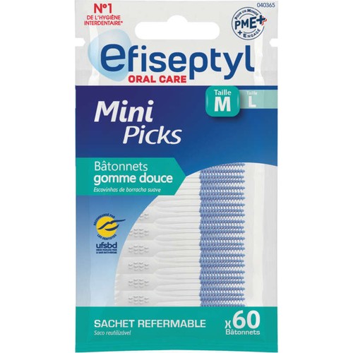 Efiseptyl Batonnets Interdentaire Mini Picks Gomme x60