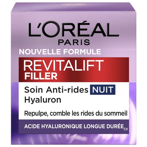 L'Oréal Paris Revitalift Filler Crème Visage Anti-Rides Nuit Revolumisant 50ml