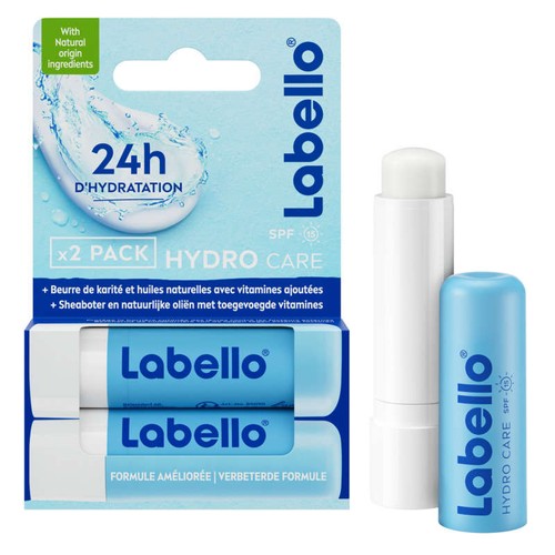 Labello sticks soins des lèvres hydro care 24h 2x5,5ml