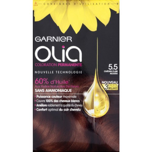Olia Coloration Sans Amoniaque 5.5 Chatain Clair Acajou