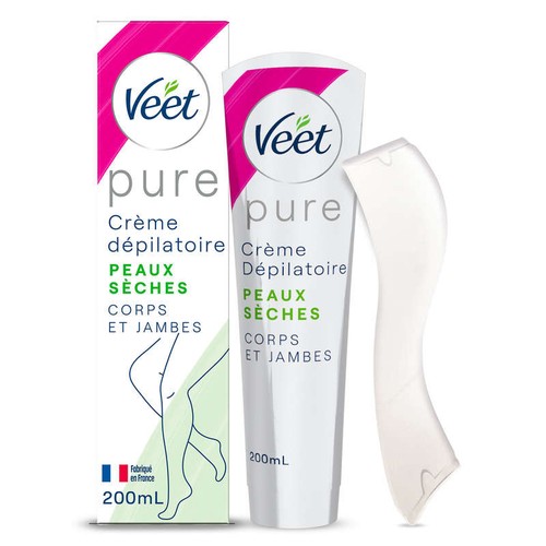 Veet Pure Crème dépilatoire Corps Peaux Sèches 200ml