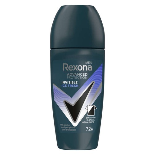 Rexona Men Déodorant Homme Bille Anti-Transpirant 72H Invisible Ice 50ml