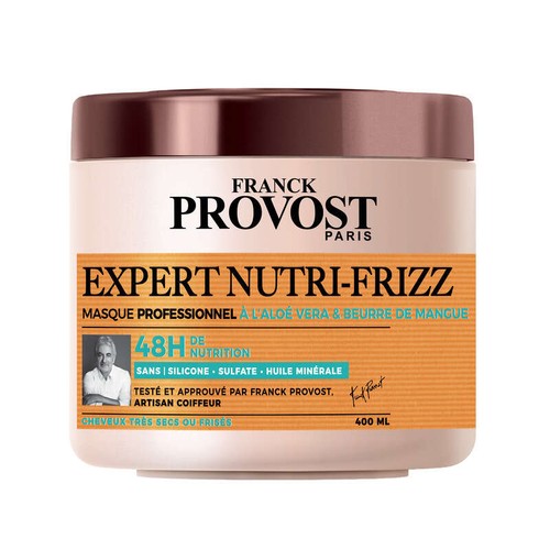 Franck Provost Expert Nutri-Frizz Masque Aloe Vera & Beurre de Mangue Cheveux Secs ou Frisés 400ml