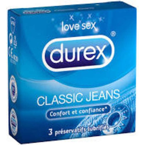 Durex Préservatifs Classic Jeans Confort et Confiance x3