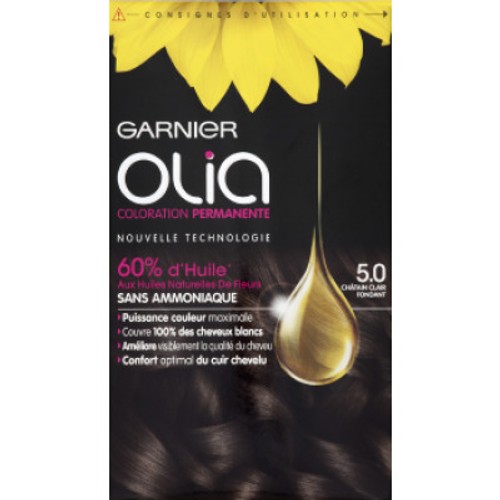 Olia Coloration Sans Amoniaque 5.0 Chatain Clair Fondant