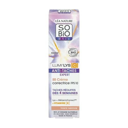 SO'BIO BB Crème correctrice FPS10 Lumi'Lys 50ml