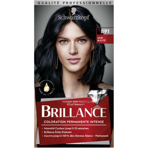 Schwarzkopf Brillance Coloration Cheveux Eclat de Nuit Noir Bleuté 891