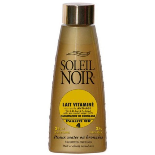 Soleil Noir Lait Corps Après Soleil Vitaminé 4 Pailleté Or 150ml
