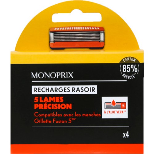Monoprix Recharges rasoir 5 lames précision x4