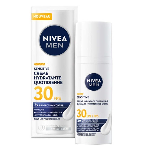 Nivea Men Crème visage Homme hydratante Peaux Sensibles Sensitive SPF30 50ml