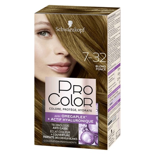 Pro Color Coloration Permanente Cheveux AntiCasse Blond Foncé 7.32