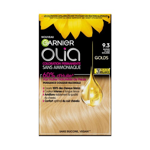 Olia Coloration Sans Amoniaque 9.3 Blond Clair Solaire