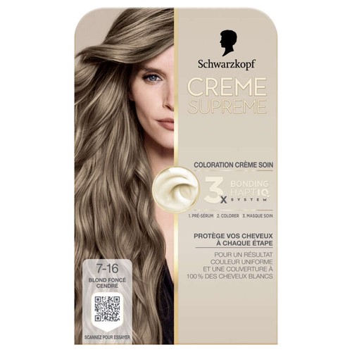 Schwarzkopf Crème Suprême 7-16 Blond Foncé Cendré