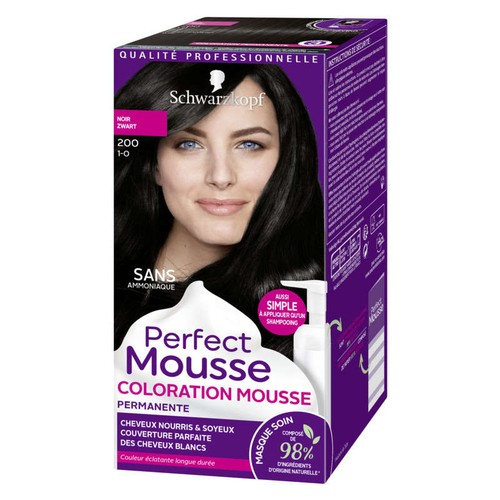 Perfect Mousse Coloration Permanente Cheveux Noir 200