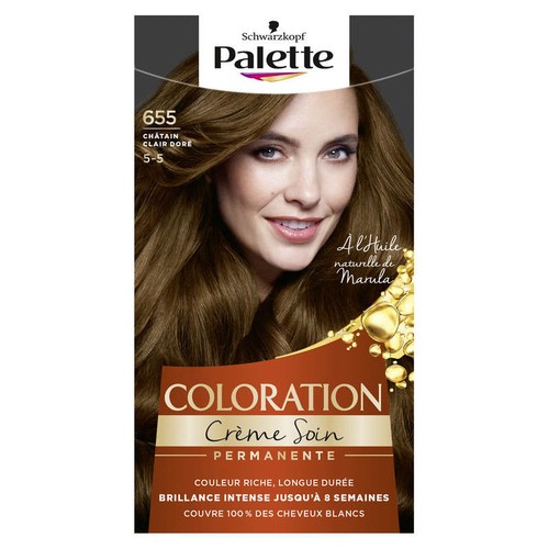 Schwarzkopf Palette Coloration Permanente Cheveux Chatain Clair Dore 655