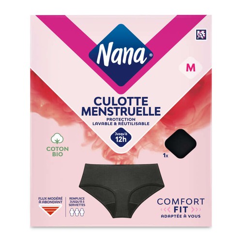 Intimewear by Nana Culotte menstruelle Coton Hipster Noir M x1