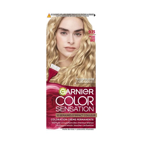 Garnier Color Sensation Coloration Crème Permanente 9.13 Blond Très Clair Beige