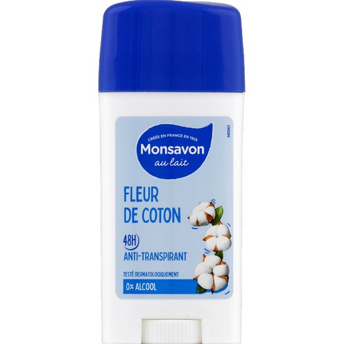 Monsavon Anti-transpirant stick fleur de coton 50ml