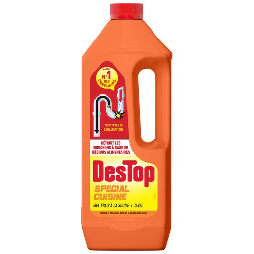 Destop Déboucheur Spécial Cuisine Gel Soude + Javel 1L