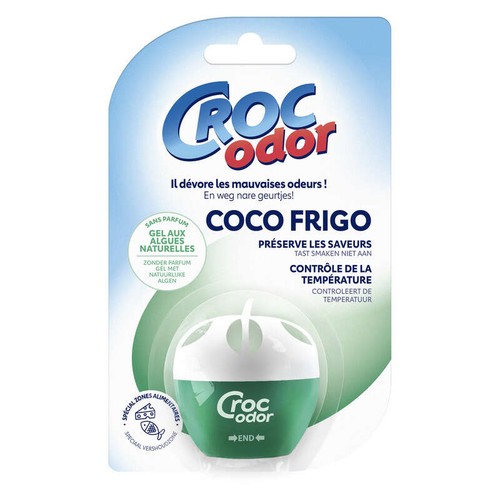 Croc'Odor Désodorisant Coco Frigo Sans Parfum Gel aux Algues Naturelles *1