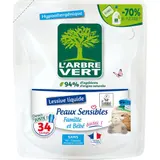 L'Arbre Vert Recharge Lessive Liquide Peaux Sensibles 1,53L