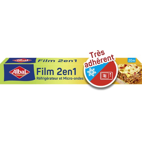 Albal Film étirable 2 en 1 réfrigérateur & micro-ondes 20m