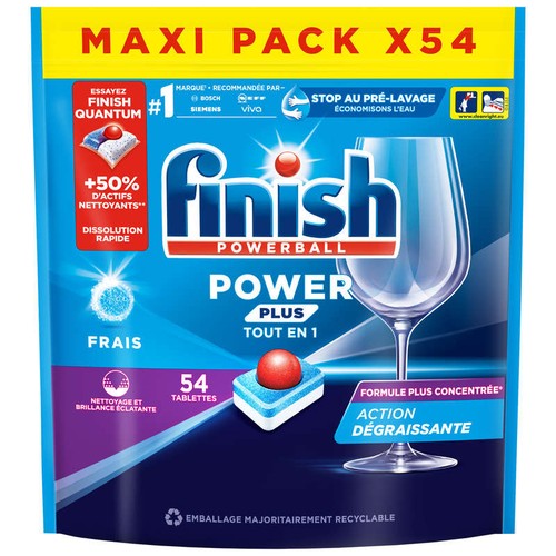 Finish Power Plus Tout en 1 Tablette Lave-Vaisselle x54
