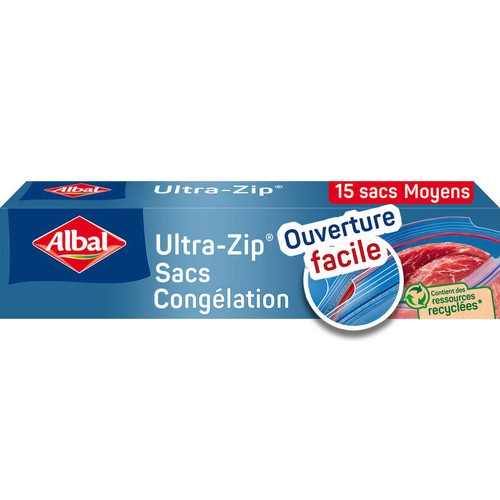 Albal Sacs Congélation Ultra Zip Fermeture Zip 15x3L