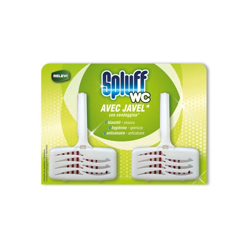 Relevi Spluff bloc WC avec javel anticalcaire 2x40g