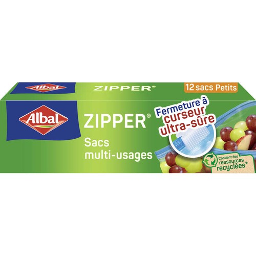 Albal Sacs multi-usages Zipper Fermeture à curseur Petit Modèle 12x1L